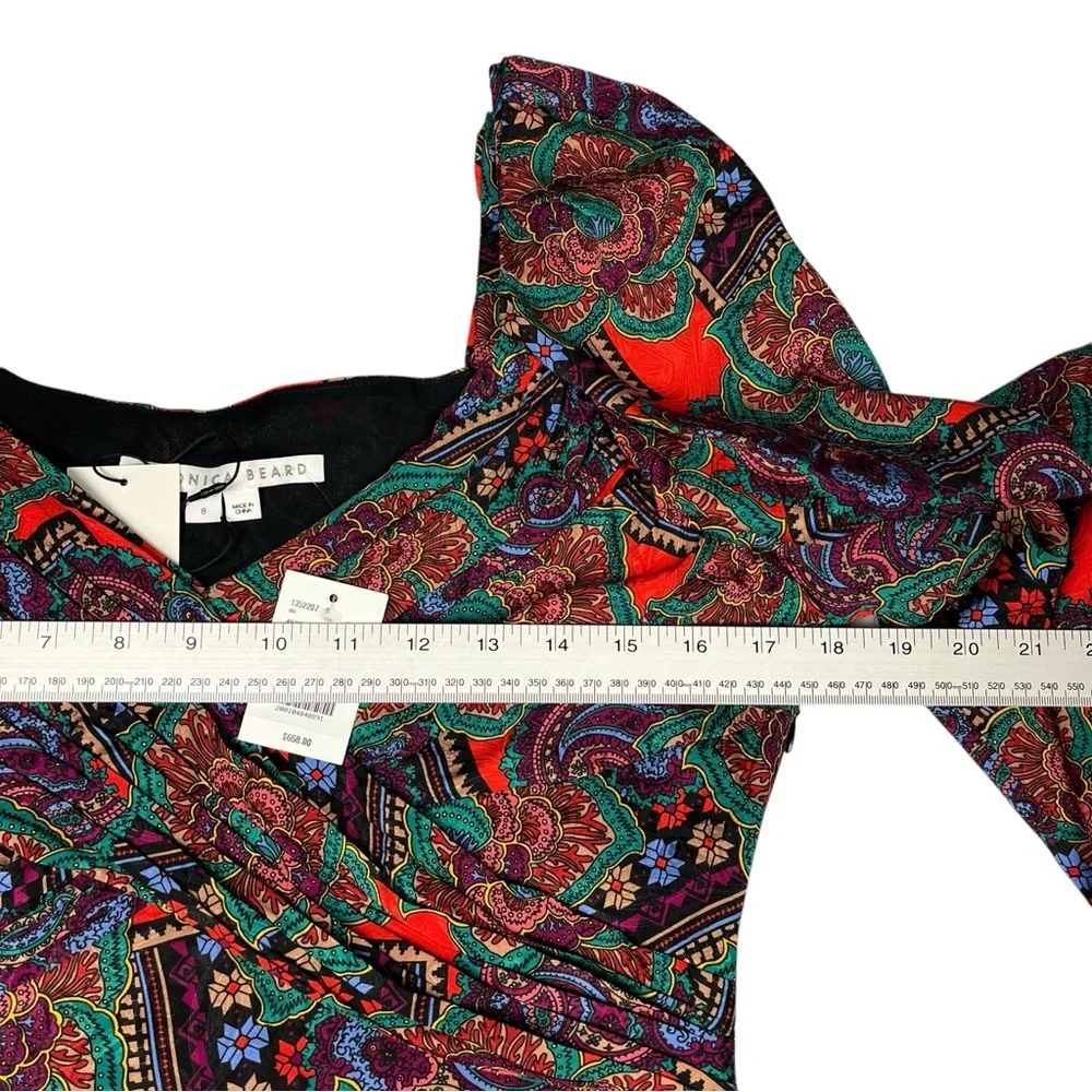 Veronica Beard Silk Floral Bodycon Dress Womens Size 8 New - Picture 8 of 14